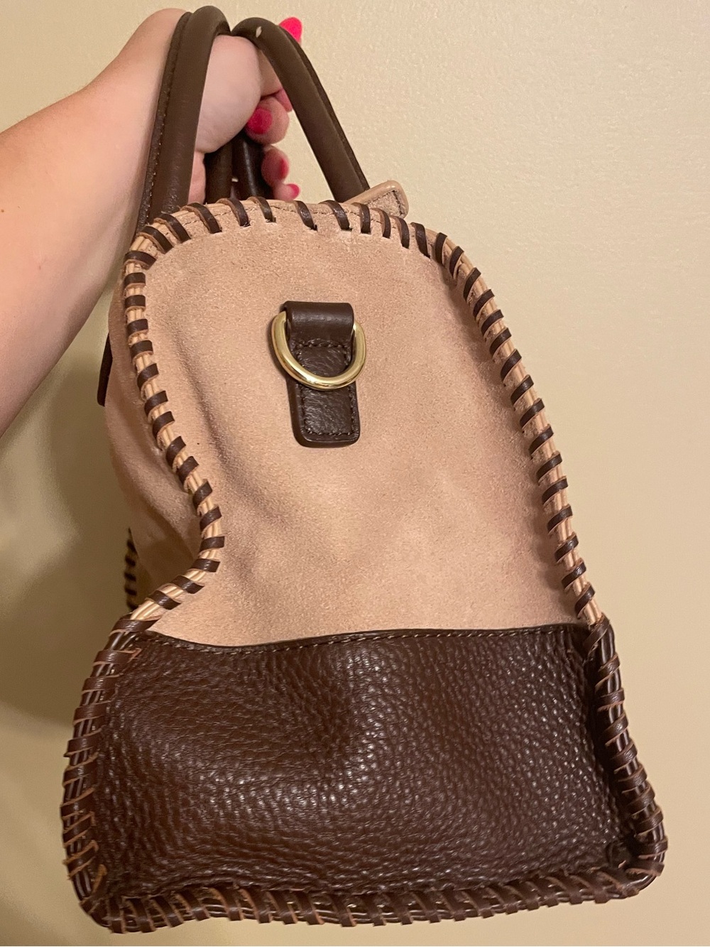 Talbots Suede Leather Handbag Crossbody - Picture 2 of 6